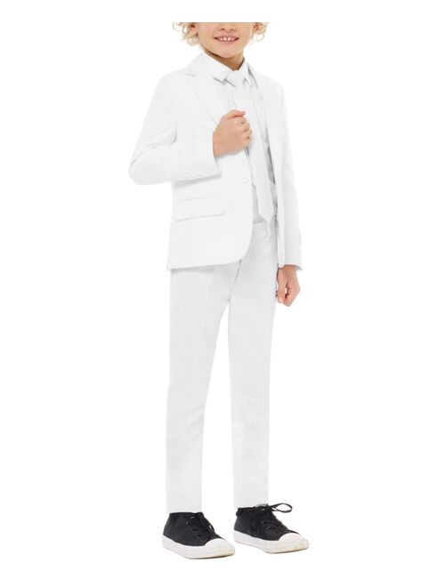 OppoSuits Boys White Knight Solid Suit