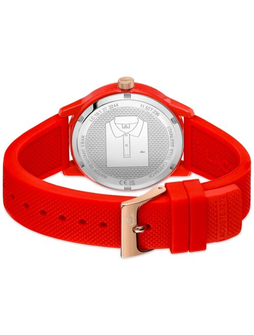 Lacoste Unisex 12.12 Red Silicone Strap Watch 42mm