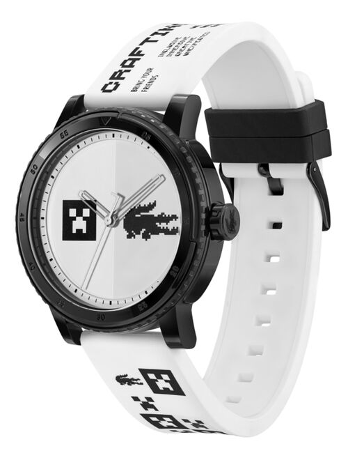 Lacoste Men's Minecraft White Silicone Strap Watch 46mm