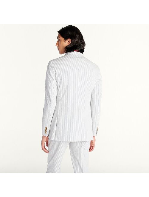J.Crew Ludlow Slim-fit unstructured suit jacket in stretch seersucker