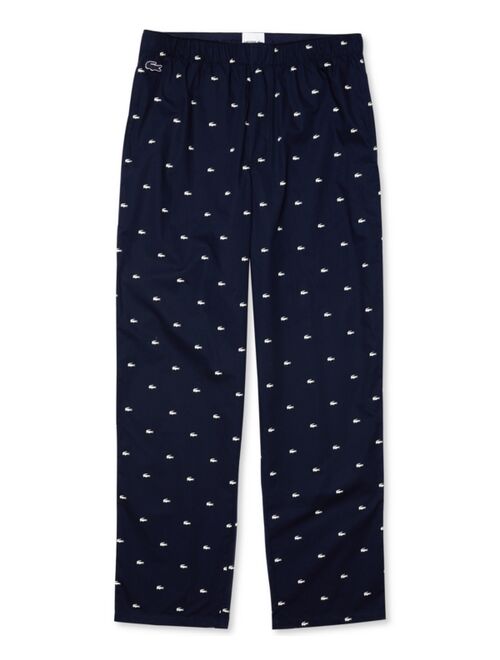 Lacoste Men's Crocodile Print Cotton Pajama Pants