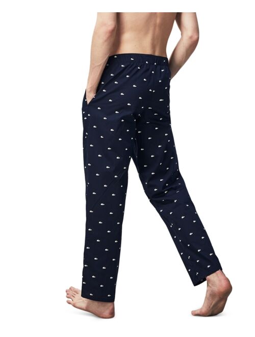Lacoste Men's Crocodile Print Cotton Pajama Pants