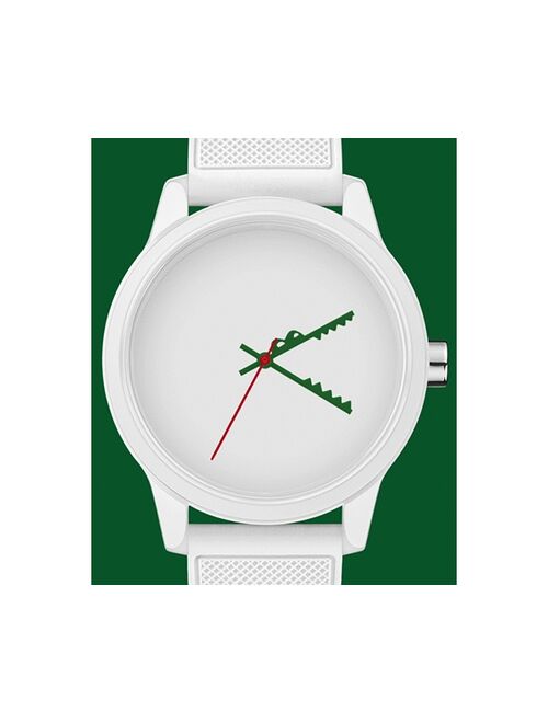 Lacoste Men's 12.12 Swiss White Silicone Strap Watch 42mm
