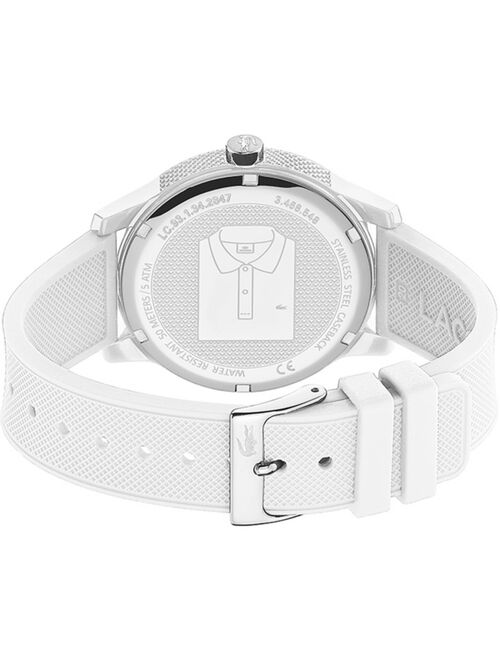 Lacoste Men's 12.12 Swiss White Silicone Strap Watch 42mm
