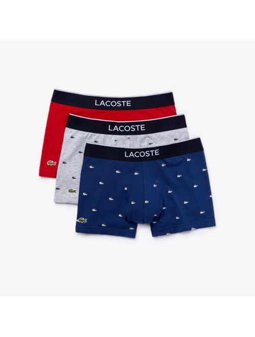 Lacoste Men's Lifestyle All Over Print Trunks, Pack of 3