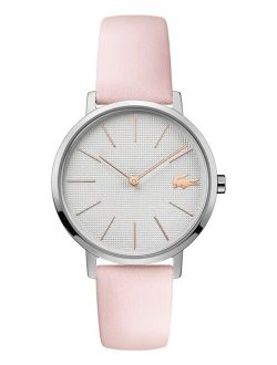 Women's Moon Pink Leather Strap Watch 35mm