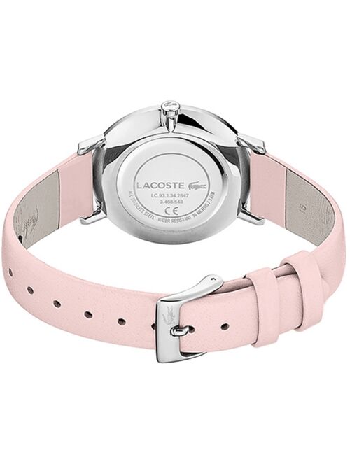 Lacoste Women's Moon Pink Leather Strap Watch 35mm