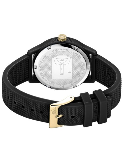 Lacoste Women's 12.12 Black Rubber Strap Watch 36mm