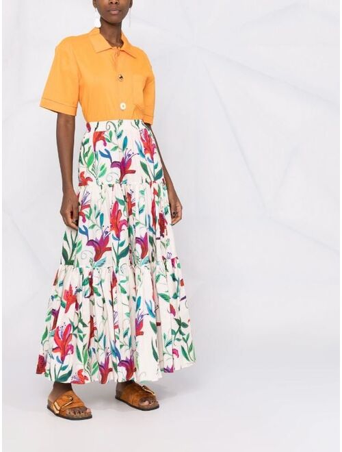La DoubleJ floral-print maxi skirt