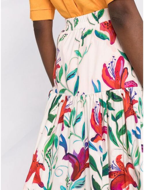 La DoubleJ floral-print maxi skirt