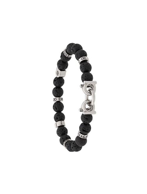 Salvatore Ferragamo lava stone bead Gancini bracelet