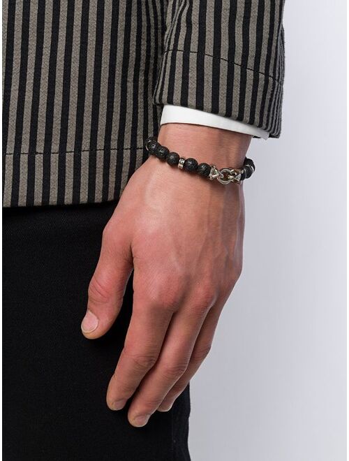 Salvatore Ferragamo lava stone bead Gancini bracelet