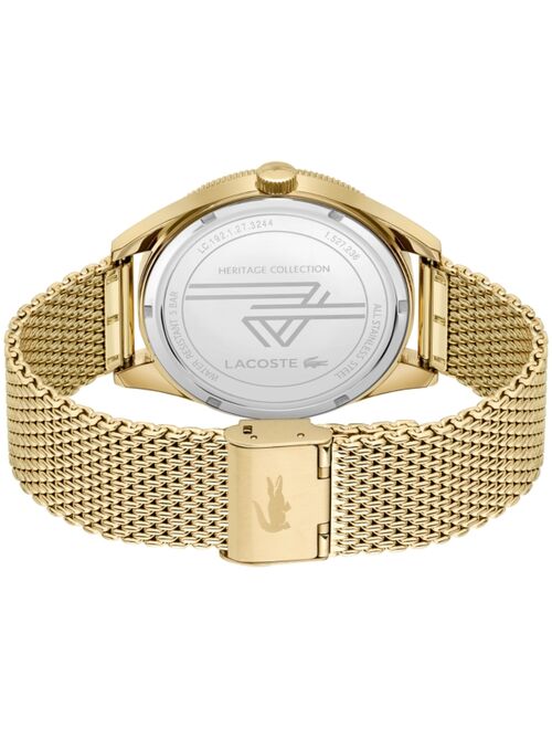 Lacoste Men's Heritage Gold-Tone Mesh Bracelet Watch 42mm