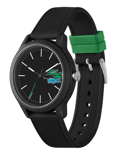 Unisex Lacoste 12.12 Black Silicone Strap Watch 42mm