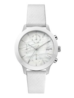 Women's White Leather Strap Watch 36mm