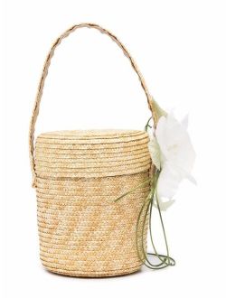 Piccola Ludo floral-appliqué bucket bag