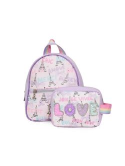 OMG! Accessories Big Girls Paris Bow Backpack and Pouch Set