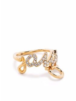 Salvatore Ferragamo Amo crystal-embellished ring