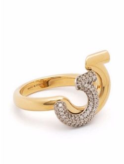 Salvatore Ferragamo Gancini crystal-embellished ring