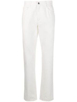 Salvatore Ferragamo straight-leg logo patch jeans