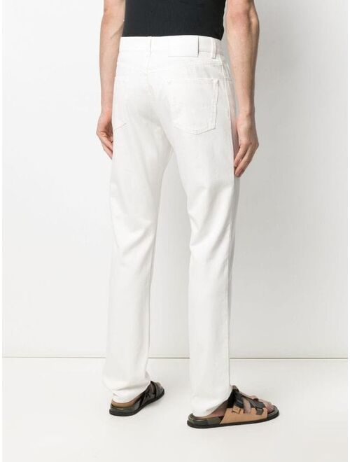 Salvatore Ferragamo straight-leg logo patch jeans