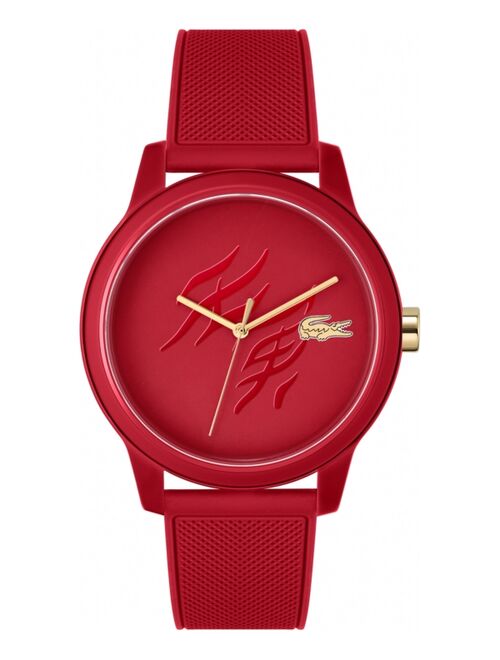 Lacoste Men's 12.12 Chinese New Year Red Silicone Strap Watch 42mm