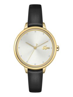 Women's Cannes Black Leather Strap Watch 34mm