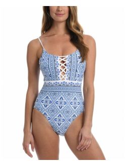 Printed Tummy-Control One-Piece Swimsuit