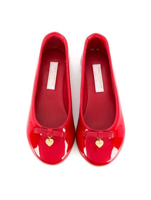 Dolce & Gabbana Kids logo-charm ballerina shoes