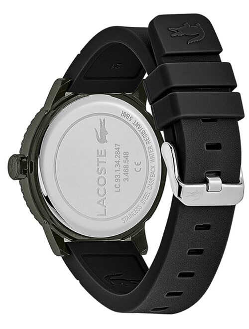 Lacoste Men's TR90 Black Silicone Strap Watch 44mm