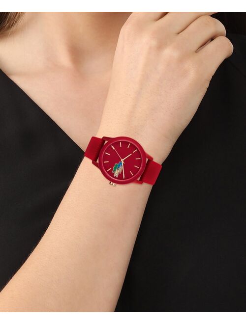 Unisex Lacoste 12.12 Red Silicone Strap Watch 36mm