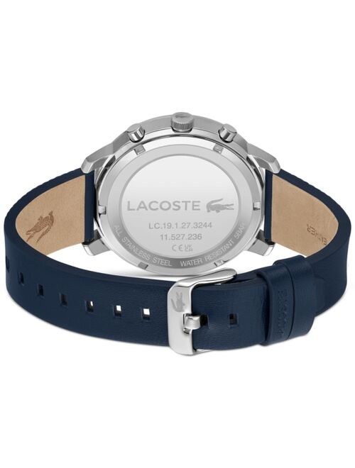 Lacoste Men's Replay Navy Leather Strap Watch 44mm