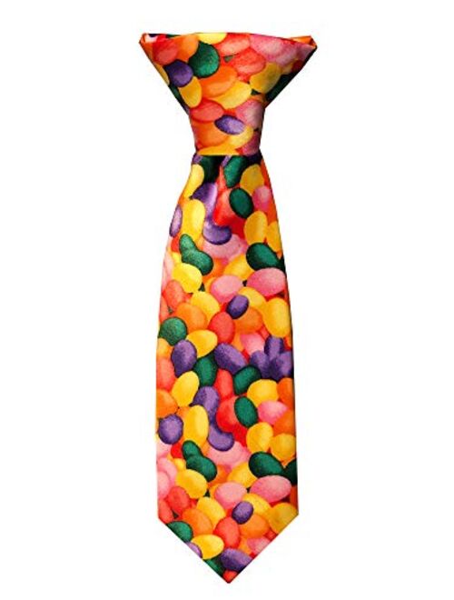 Jacob Alexander Baby Boys' Jellybean Candy Print Easter 8 inch Clip-On Neck Tie