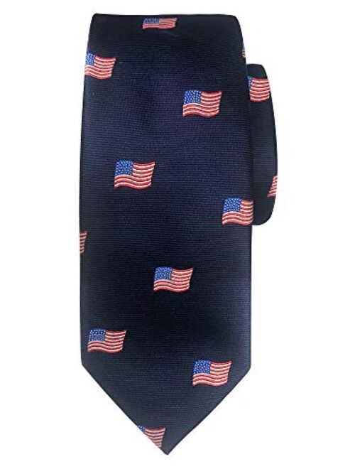 Jacob Alexander Boys' Woven American Flags USA Navy Neck Tie