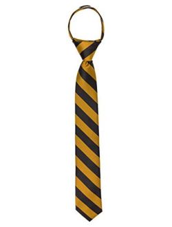 Stripe Woven Boys 14" College Striped Zipper Tie