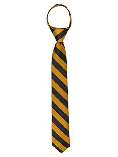 Jacob Alexander Stripe Woven Boys 14" College Striped Zipper Tie