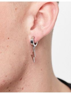 Icon Brand stainless steel lightning hoop earrings