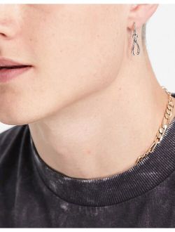 DesignB wishbone hoop and stud earrings in silver