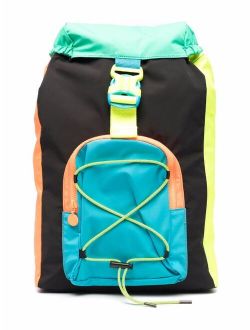 Kids colour-block buckle backpack