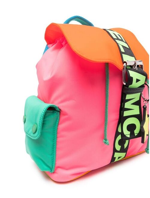Stella McCartney Kids logo print colour-block backpack