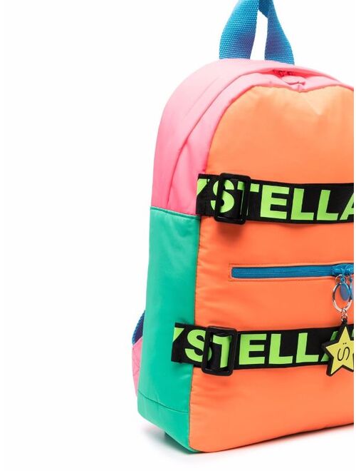 Stella McCartney Kids logo-motif panelled backpack