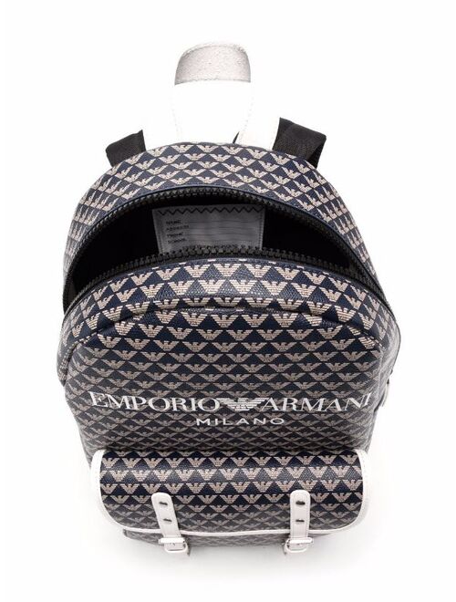 Emporio Armani Kids logo-print leather backpack