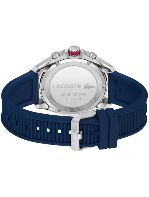 Lacoste Men's Chronograph Tiebreaker Blue Silicone Strap Watch 44mm