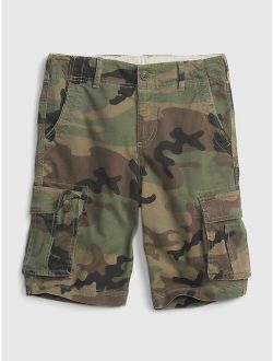 Kids Cotton Camouflage Cargo Shorts