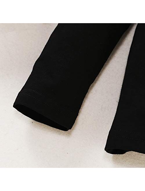 Magic Park Toddler Baby Girl Basic Plain Ruffle Top Kids Cotton T Shirts Solid Color Shirt Clothes