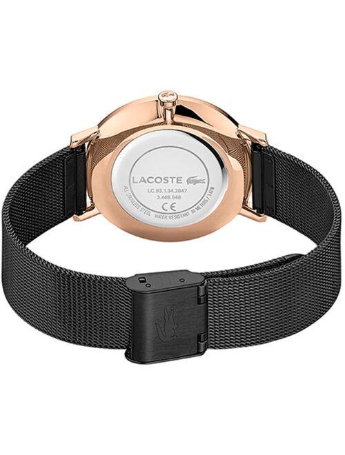 Lacoste Women's Moon Black Stainless Steel Mesh Bracelet Watch 35mm
