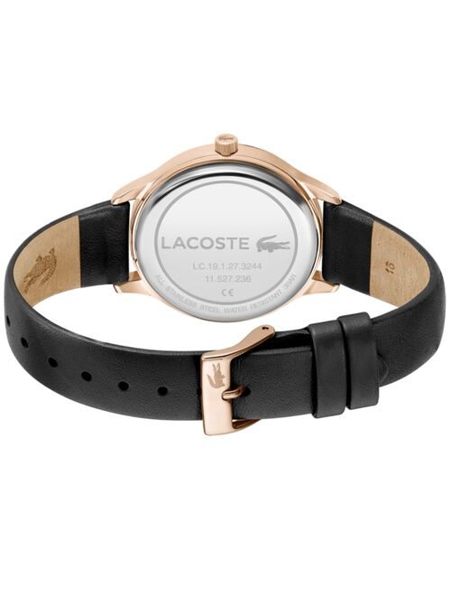 Women's Lacoste Club Black Leather Strap Watch 34mm
