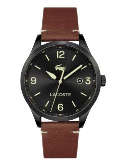 Men's Traveler Tan Leather Strap Watch 43mm