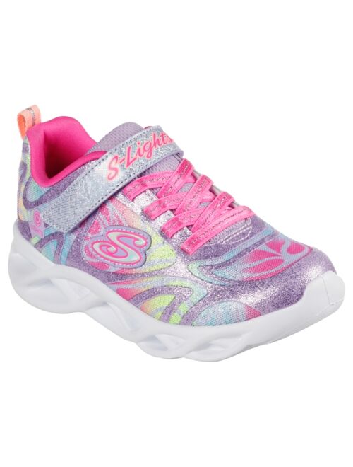 Skechers Little Girls Twisty Bright's Dazzle Flash Casual Light-Up Sneakers from Finish Line