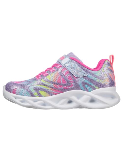 Skechers Little Girls Twisty Bright's Dazzle Flash Casual Light-Up Sneakers from Finish Line